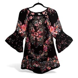 Floral Black Women's Top